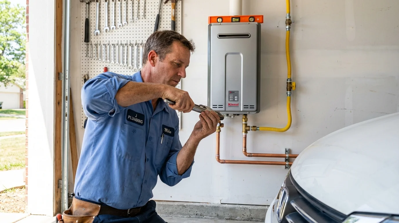 Tankless water heater installation by a Johns Plumbing LLC plumber in Gambrills